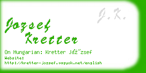 jozsef kretter business card